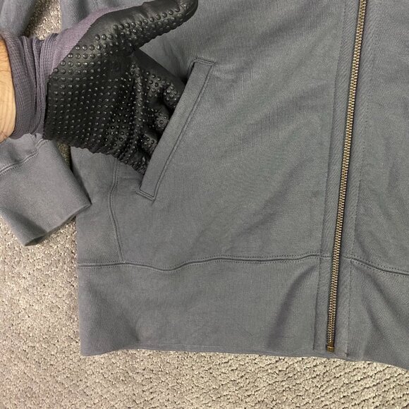 American Giant Jacket Sweatshirt Men's XL Gray Moto Full Zip Sweater Made in USA - Picture 4 of 15